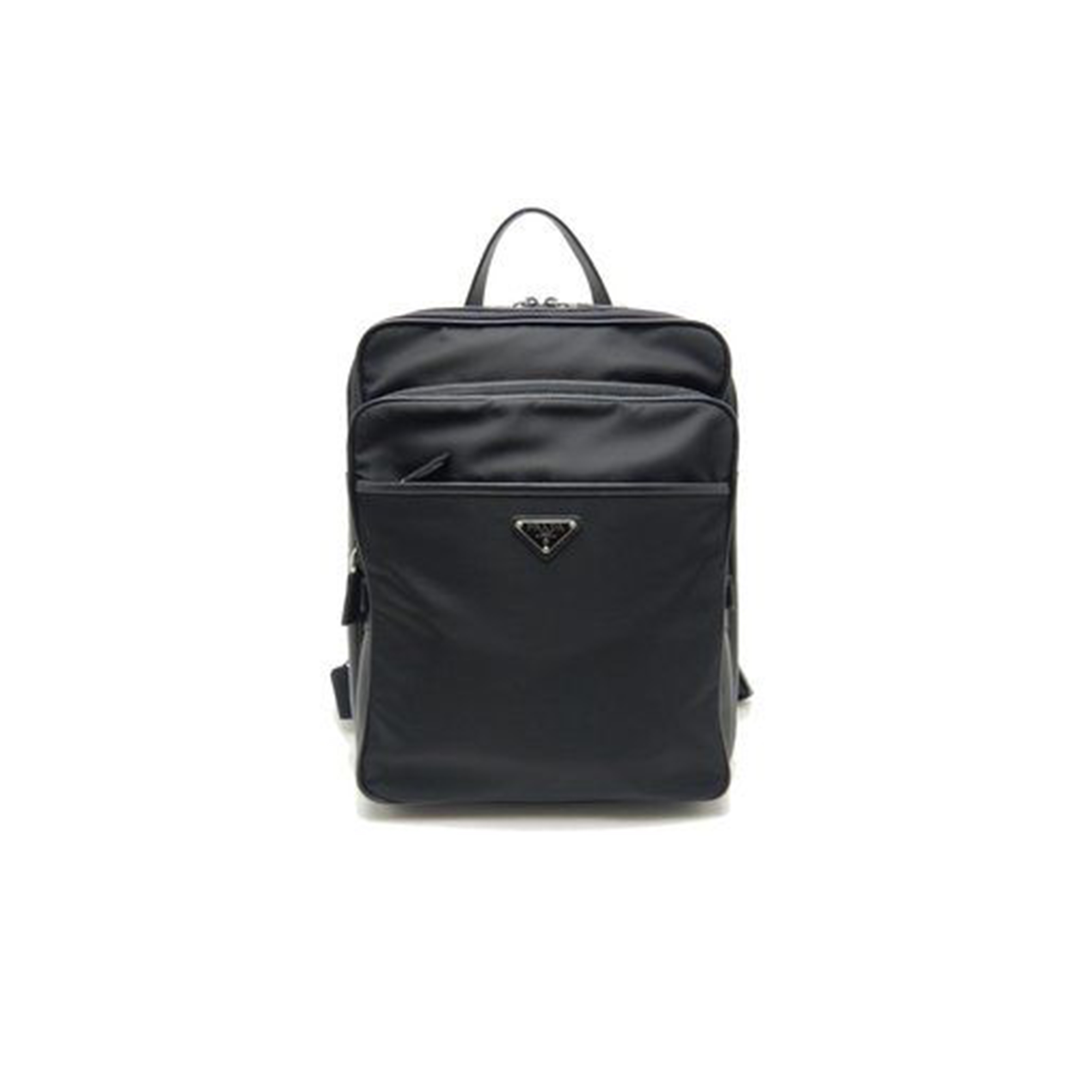 Pra*a black nylon backpack for men 2vz064 (35*26*12cm)